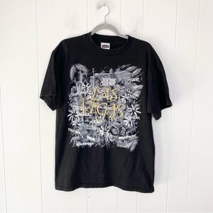 VTG Tultex Las Vegas Embroidered Graphic T-Shirt 90’s Y2K - Adult Size Large